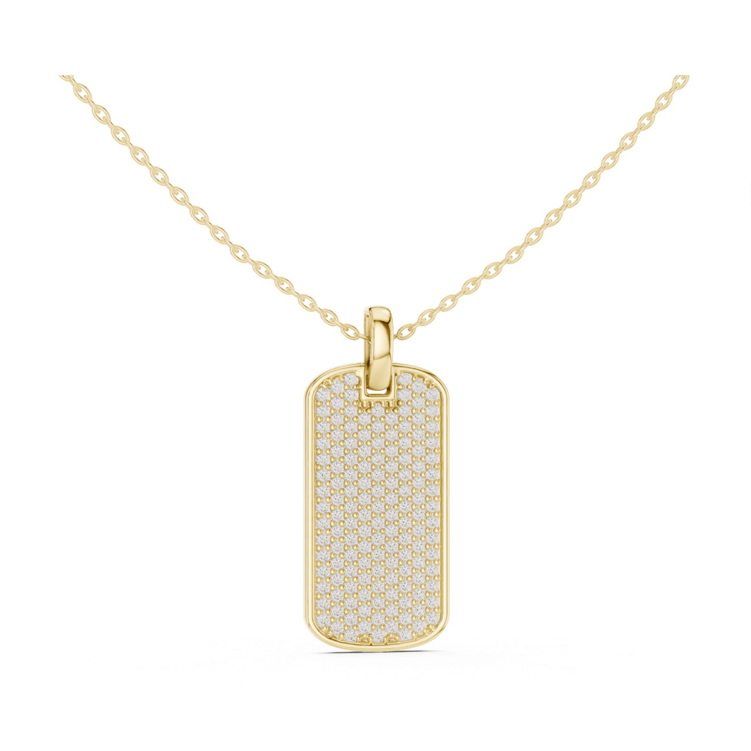 Pavé 1.38 ctw Diamond Tag Necklace - P1128 in Necklace by 18 KARATS INC.