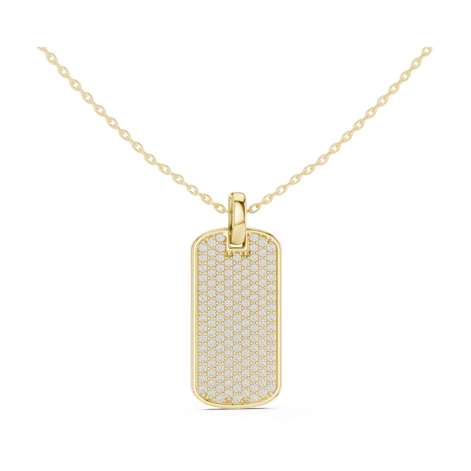 Pavé 1.38 ctw Diamond Tag Necklace - P1128 in Necklace by 18 KARATS INC.