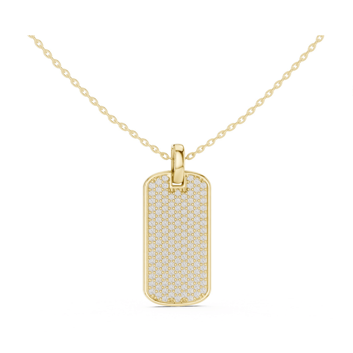 Pavé 1.38 ctw Diamond Tag Necklace - P1128 in Necklace by 18 KARATS INC.