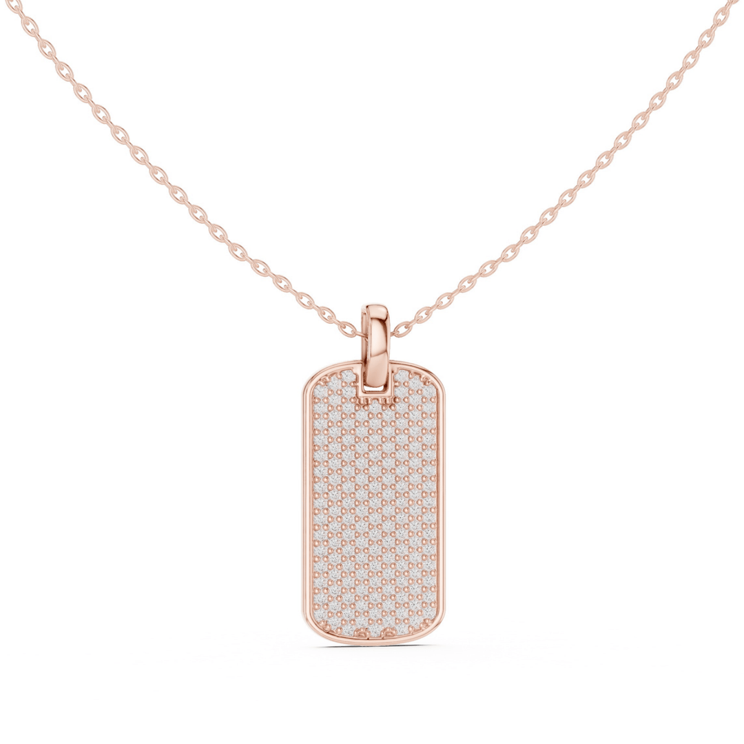 Pavé 1.38 ctw Diamond Tag Necklace - P1128 in Necklace by 18 KARATS INC.