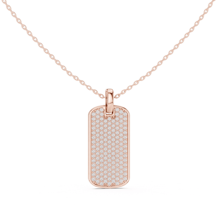 Pavé 1.38 ctw Diamond Tag Necklace - P1128 in Necklace by 18 KARATS INC.