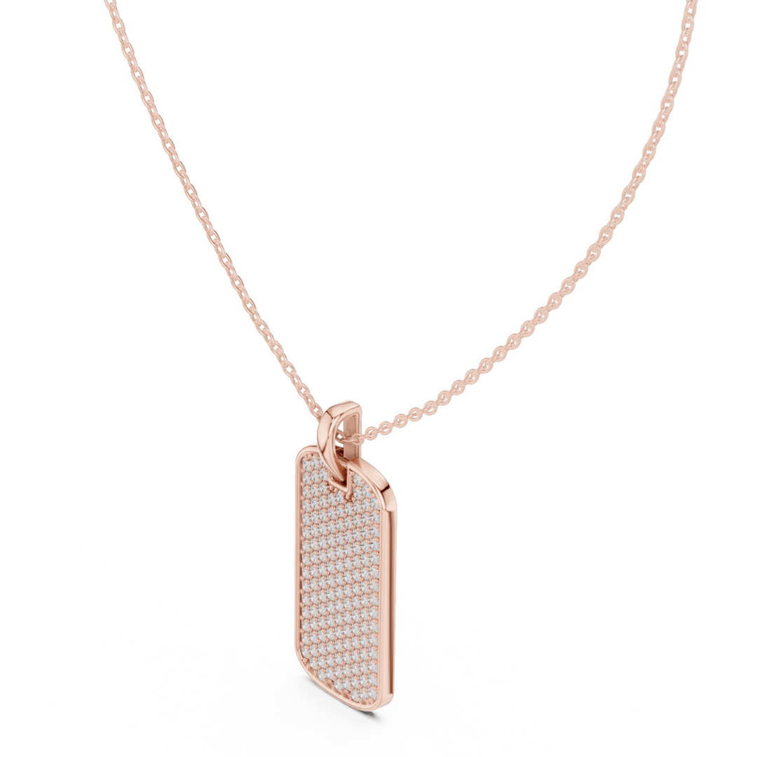 Pavé 1.38 ctw Diamond Tag Necklace - P1128 in Necklace by 18 KARATS INC.