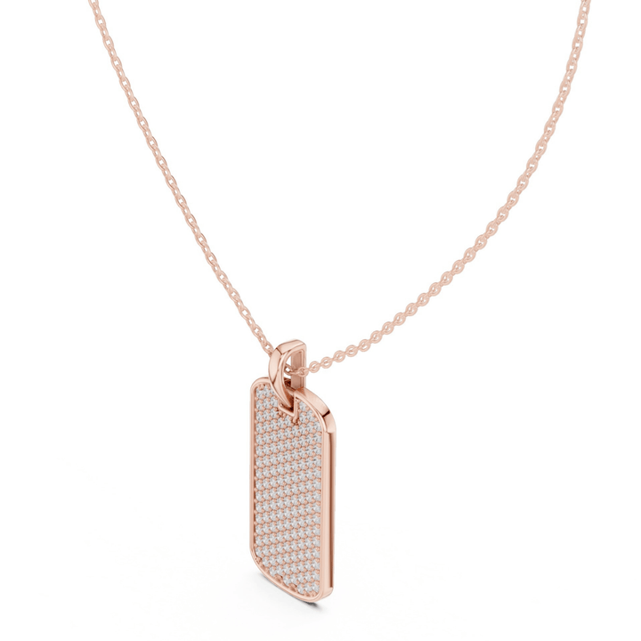 Pavé 1.38 ctw Diamond Tag Necklace - P1128 in Necklace by 18 KARATS INC.