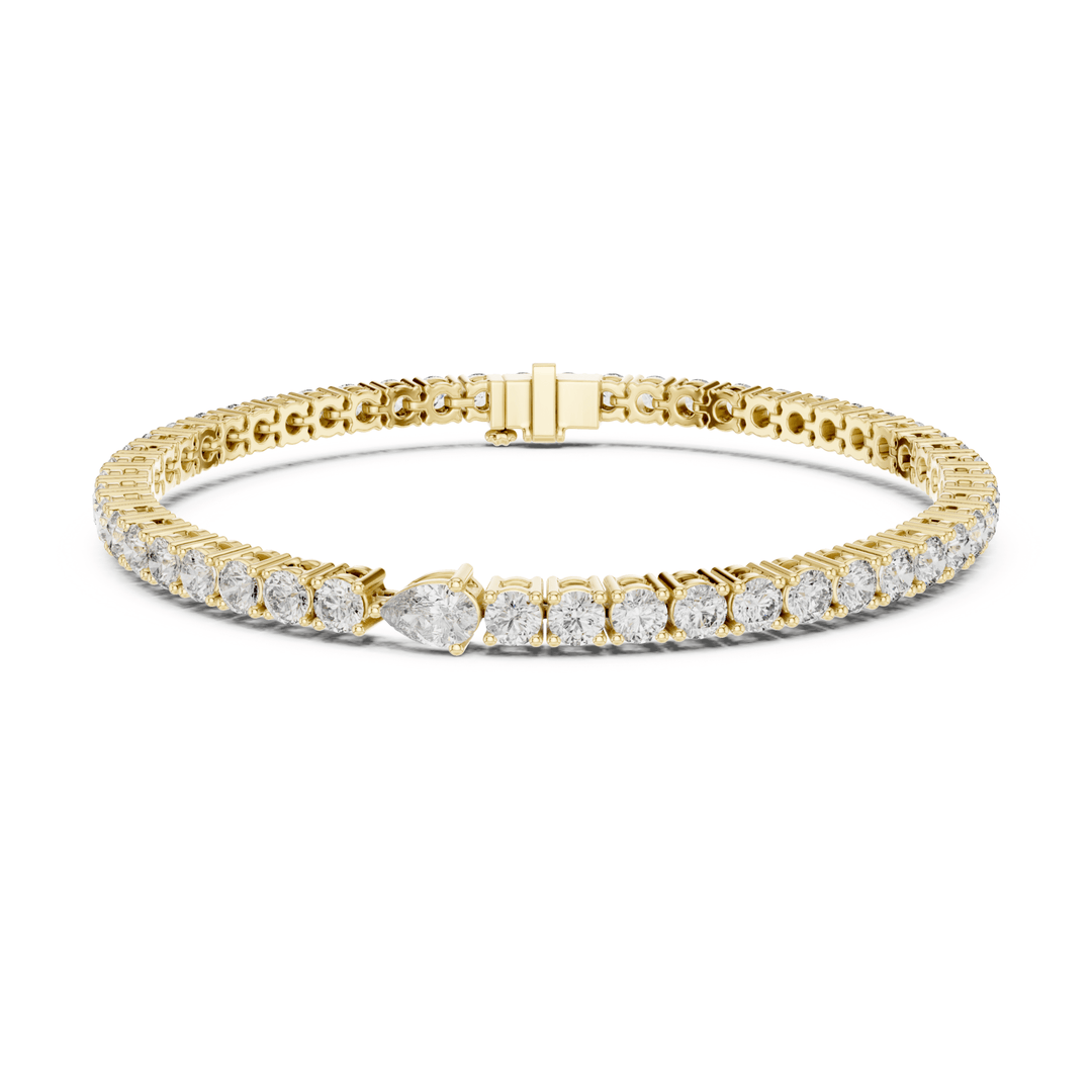 Pear Accent 5.75 ctw Diamond Tennis Bracelet - BC119 in Bracelet by 18 KARATS INC.