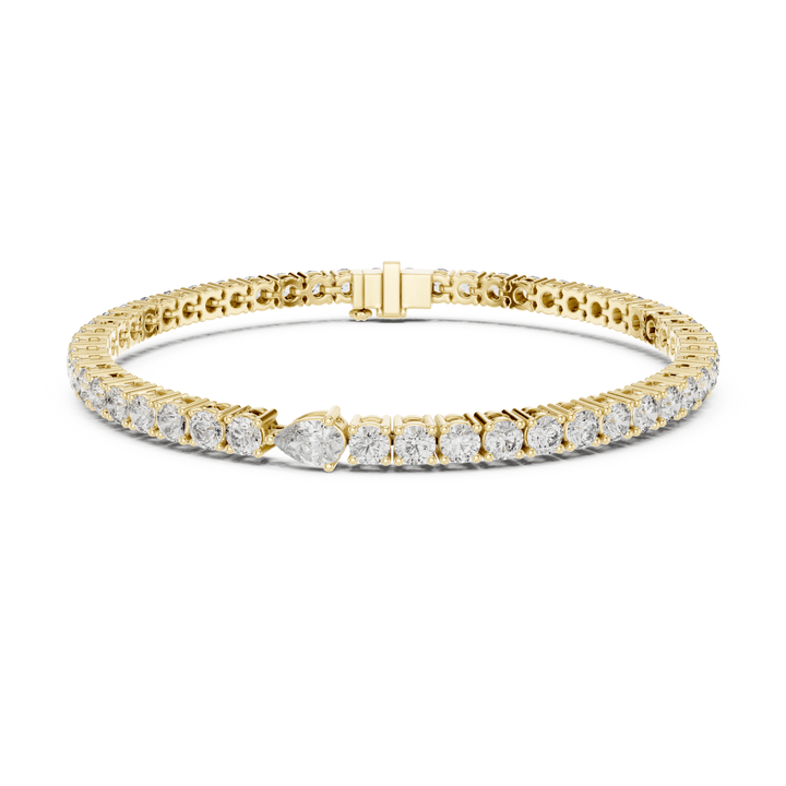 Pear Accent 5.75 ctw Diamond Tennis Bracelet - BC119 in Bracelet by 18 KARATS INC.