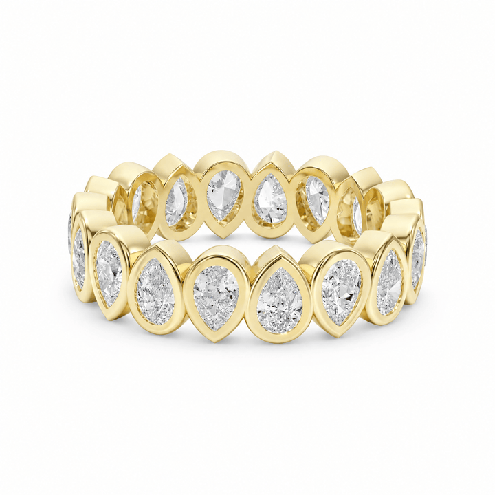 Pear Bezel Diamond Wedding Band in Wedding Bands by 18 KARATS INC.