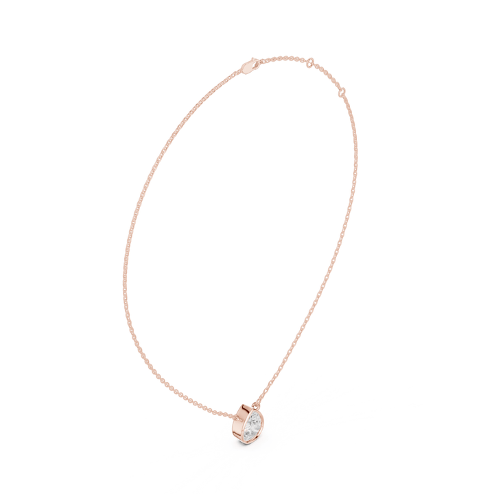Pear Cut Diamond Bezel Solitaire Pendant - P1135PE in Necklace by 18 KARATS INC.