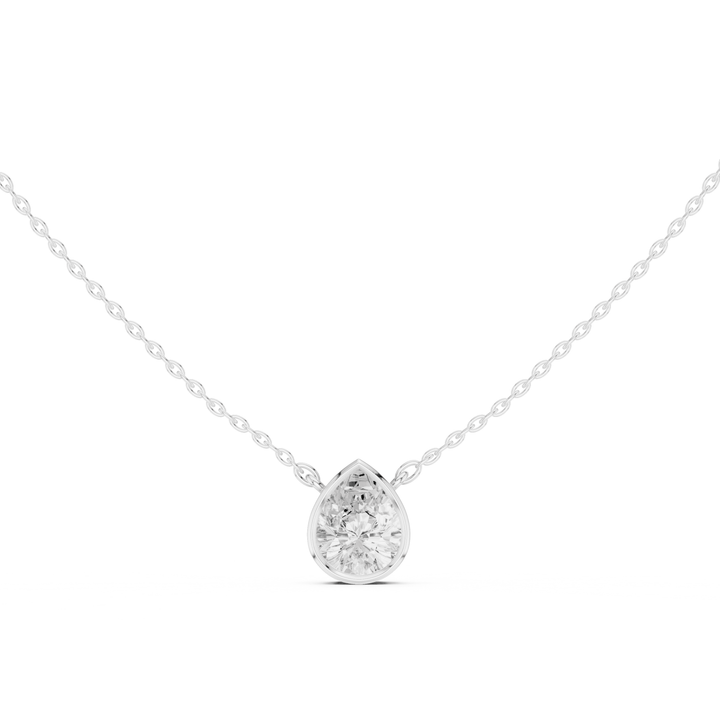 Pear Cut Diamond Bezel Solitaire Pendant - P1135PE in Necklace by 18 KARATS INC.