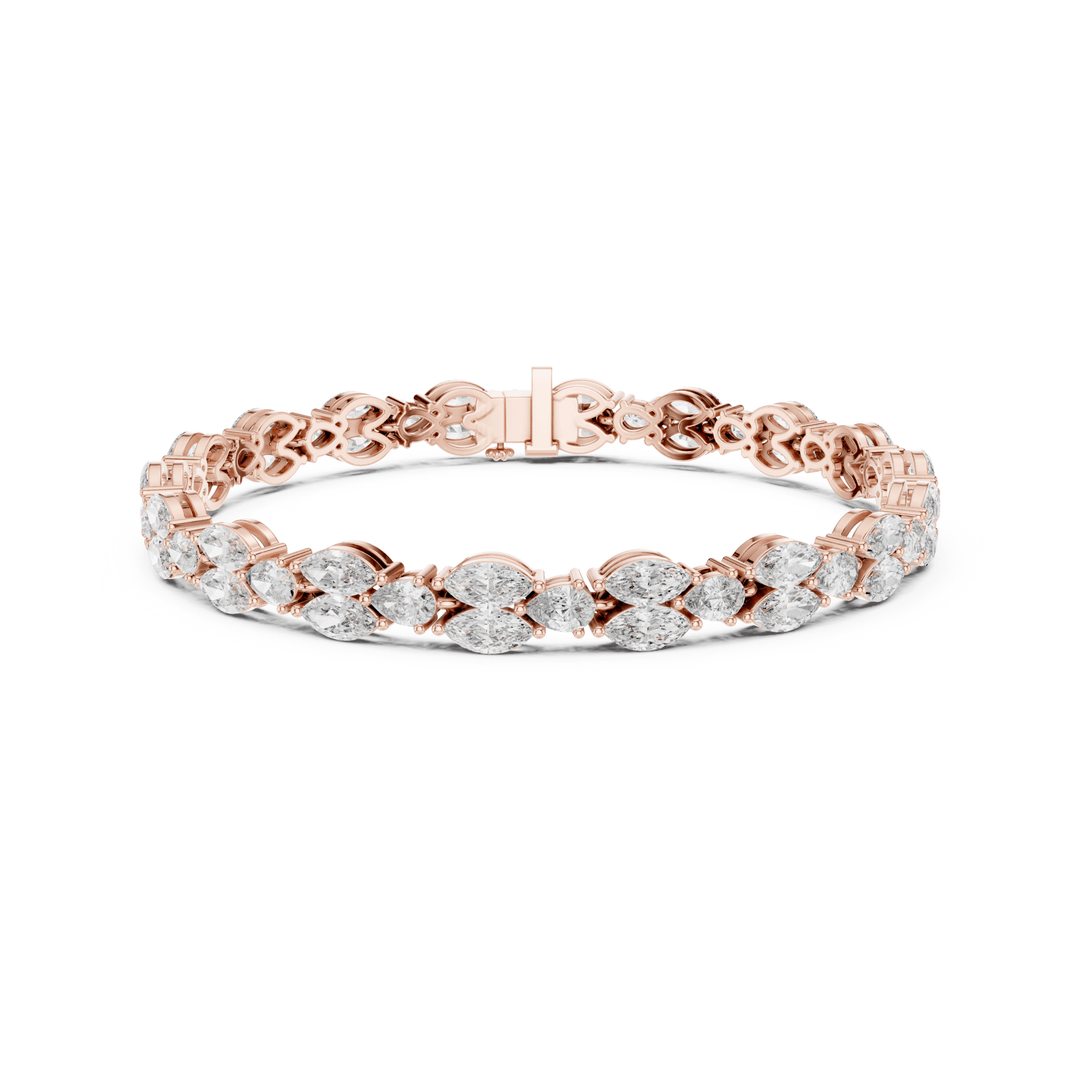 Pear & Marquise 9 ctw Lab Diamond Tennis Bracelet- BC121 in Bracelet by 18 KARATS INC.