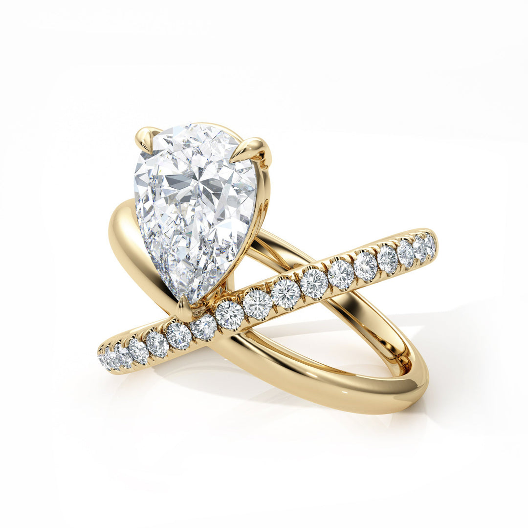 Pear Radiance Ring - R1020 in Ring by 18 KARATS