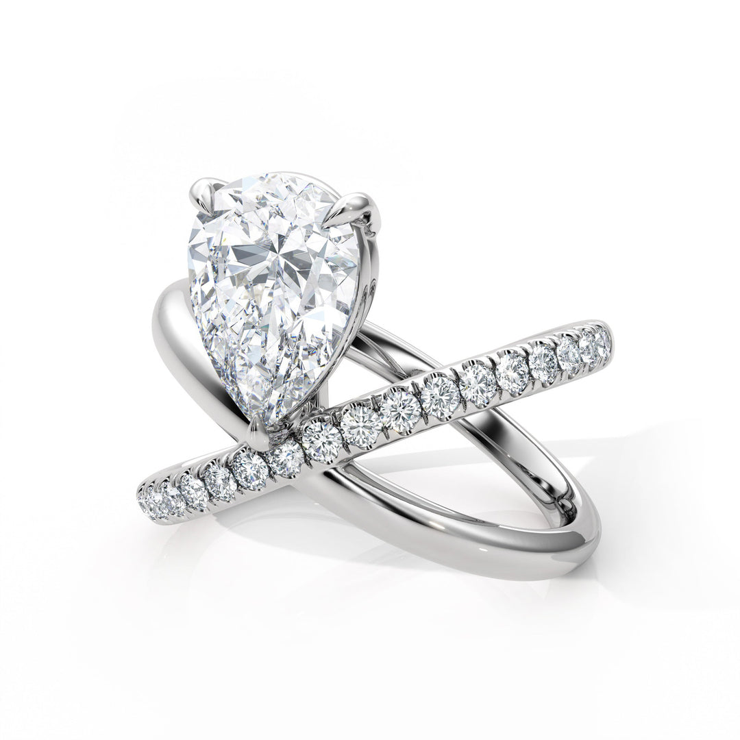 Pear Radiance Ring - R1020 in Ring by 18 KARATS