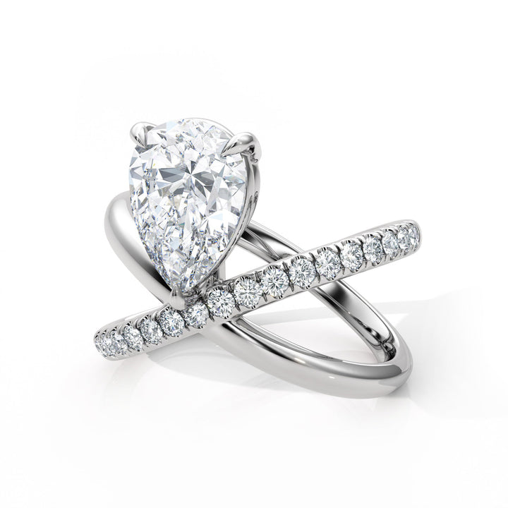 Pear Radiance Ring - R1020 in Ring by 18 KARATS