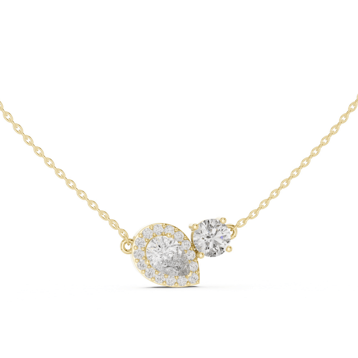 Pear & Round Toi et Moi 2.30 ctw Diamond Necklace - P1123 in Necklace by 18 KARATS INC.