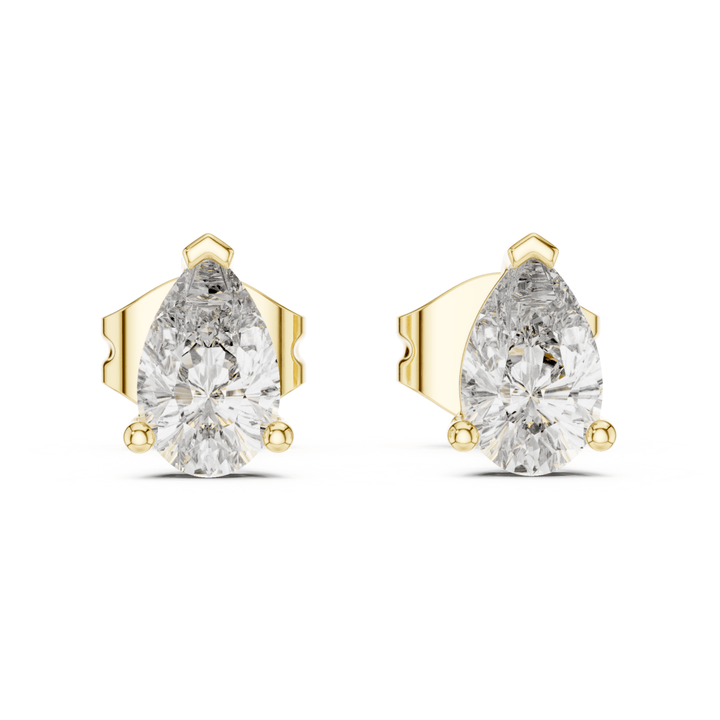 Pear Shape 1.00 ctw Diamond Crown Stud Earrings - E1153 in Earrings by 18 KARATS INC.