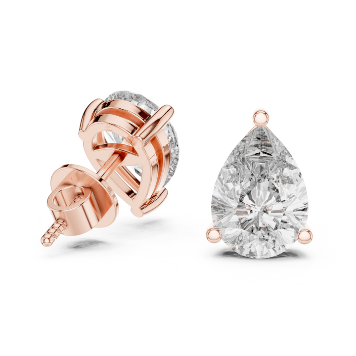 Pear Shape Diamond Stud Earrings - E1148 in Earrings by 18 KARATS INC.