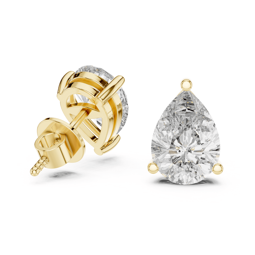 Pear Shape Diamond Stud Earrings - E1148 in Earrings by 18 KARATS INC.