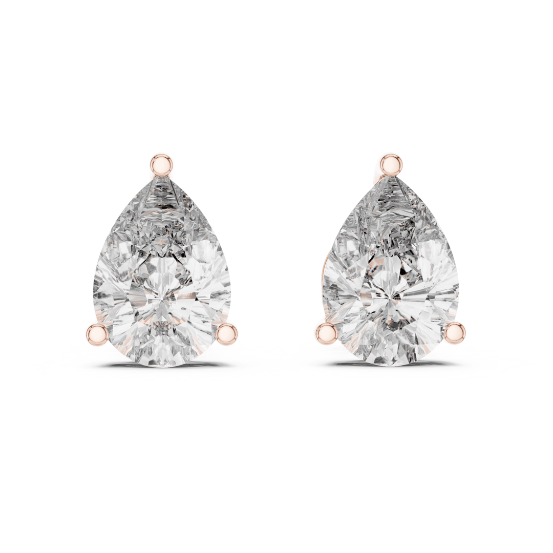 Pear Shape Diamond Stud Earrings - E1148 in Earrings by 18 KARATS INC.