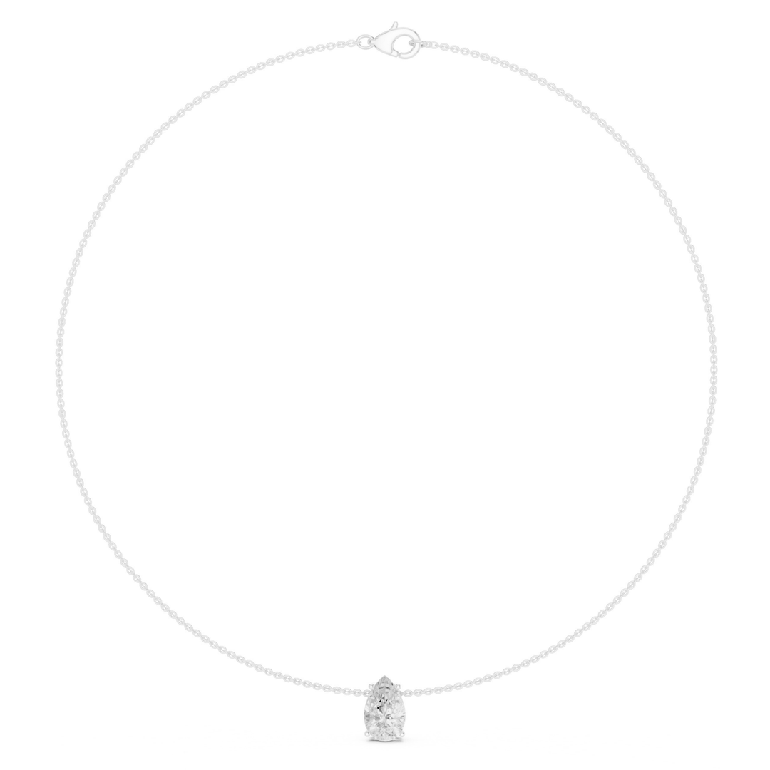 Pear Solitaire 3.0 ctw Diamond Necklace - P1120 in Necklace by 18 KARATS INC.