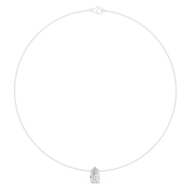 Pear Solitaire 3.0 ctw Diamond Necklace - P1120 in Necklace by 18 KARATS INC.