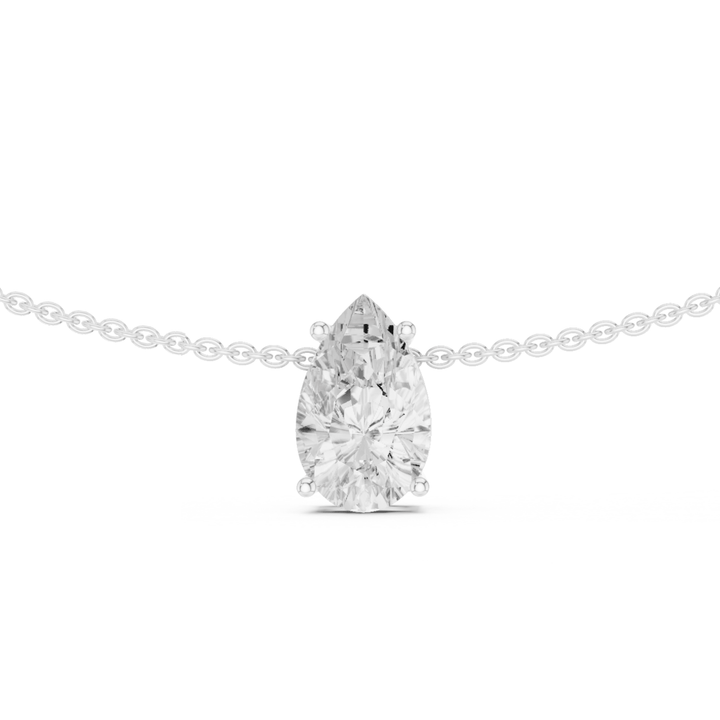 Pear Solitaire 3.0 ctw Diamond Necklace - P1120 in Necklace by 18 KARATS INC.