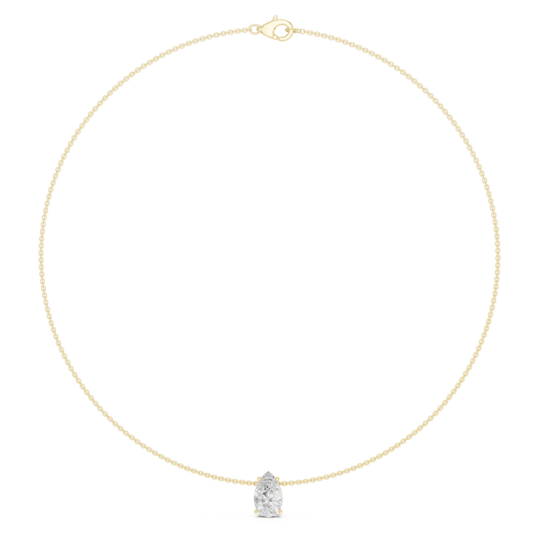 Pear Solitaire 3.0 ctw Diamond Necklace - P1120 in Necklace by 18 KARATS INC.