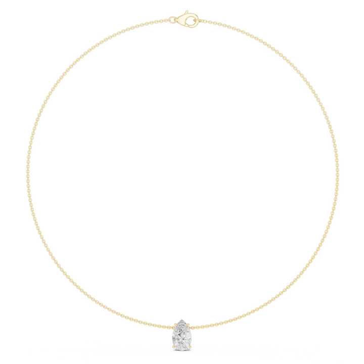 Pear Solitaire 3.0 ctw Diamond Necklace - P1120 in Necklace by 18 KARATS INC.