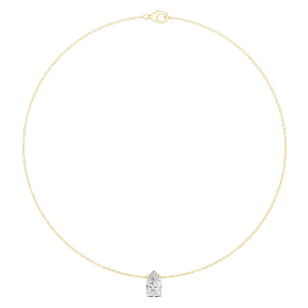 Pear Solitaire 3.0 ctw Diamond Necklace - P1120 in Necklace by 18 KARATS INC.
