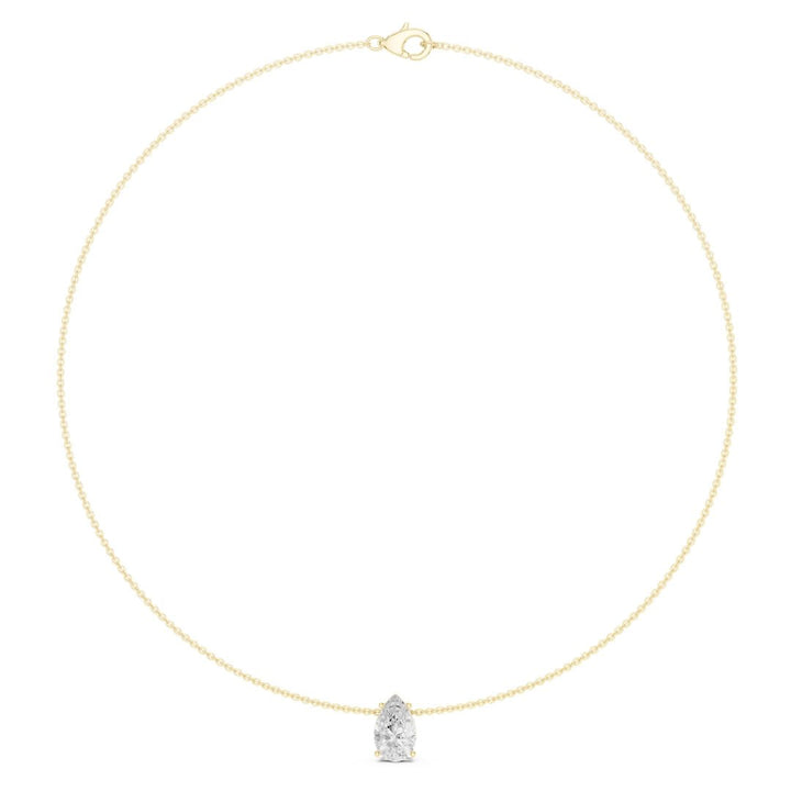 Pear Solitaire 3.0 ctw Diamond Necklace - P1120 in Necklace by 18 KARATS INC.