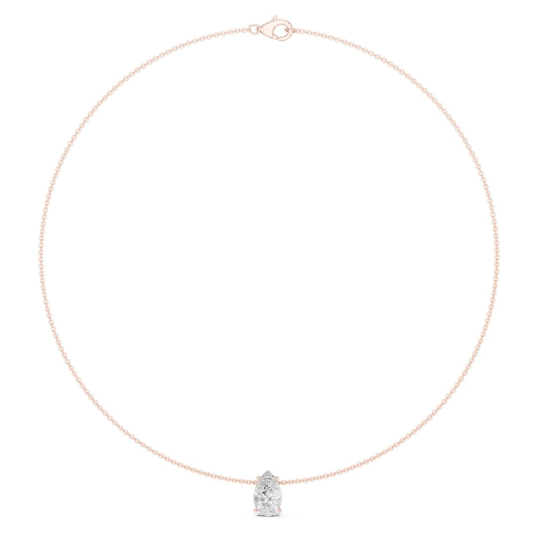 Pear Solitaire 3.0 ctw Diamond Necklace - P1120 in Necklace by 18 KARATS INC.