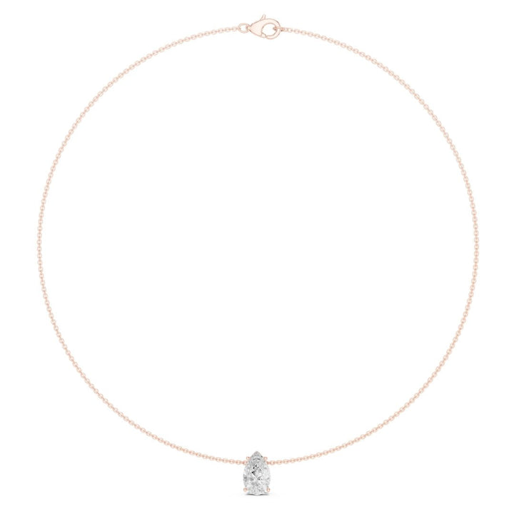 Pear Solitaire 3.0 ctw Diamond Necklace - P1120 in Necklace by 18 KARATS INC.