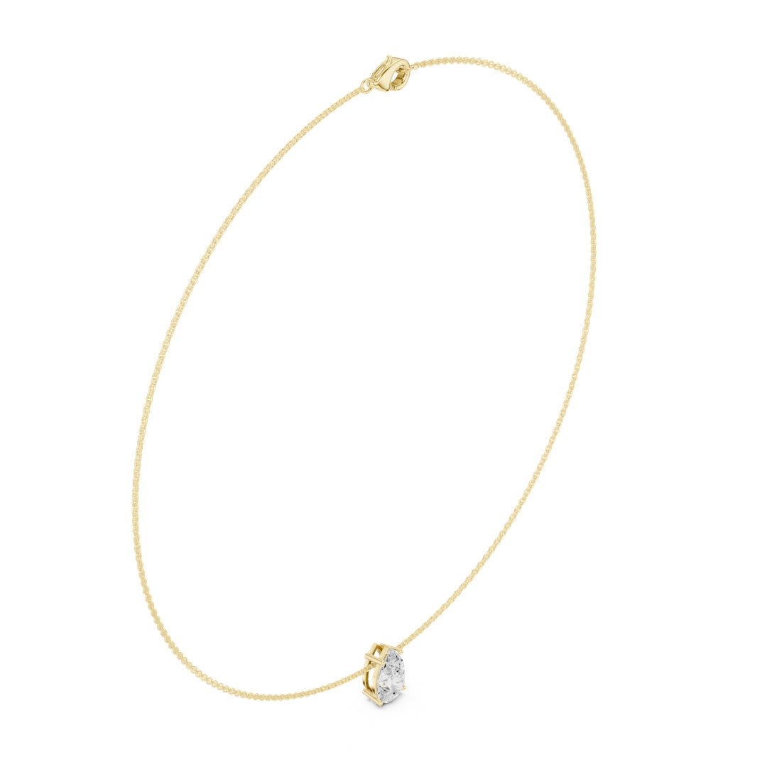 Pear Solitaire 3.0 ctw Diamond Necklace - P1120 in Necklace by 18 KARATS INC.