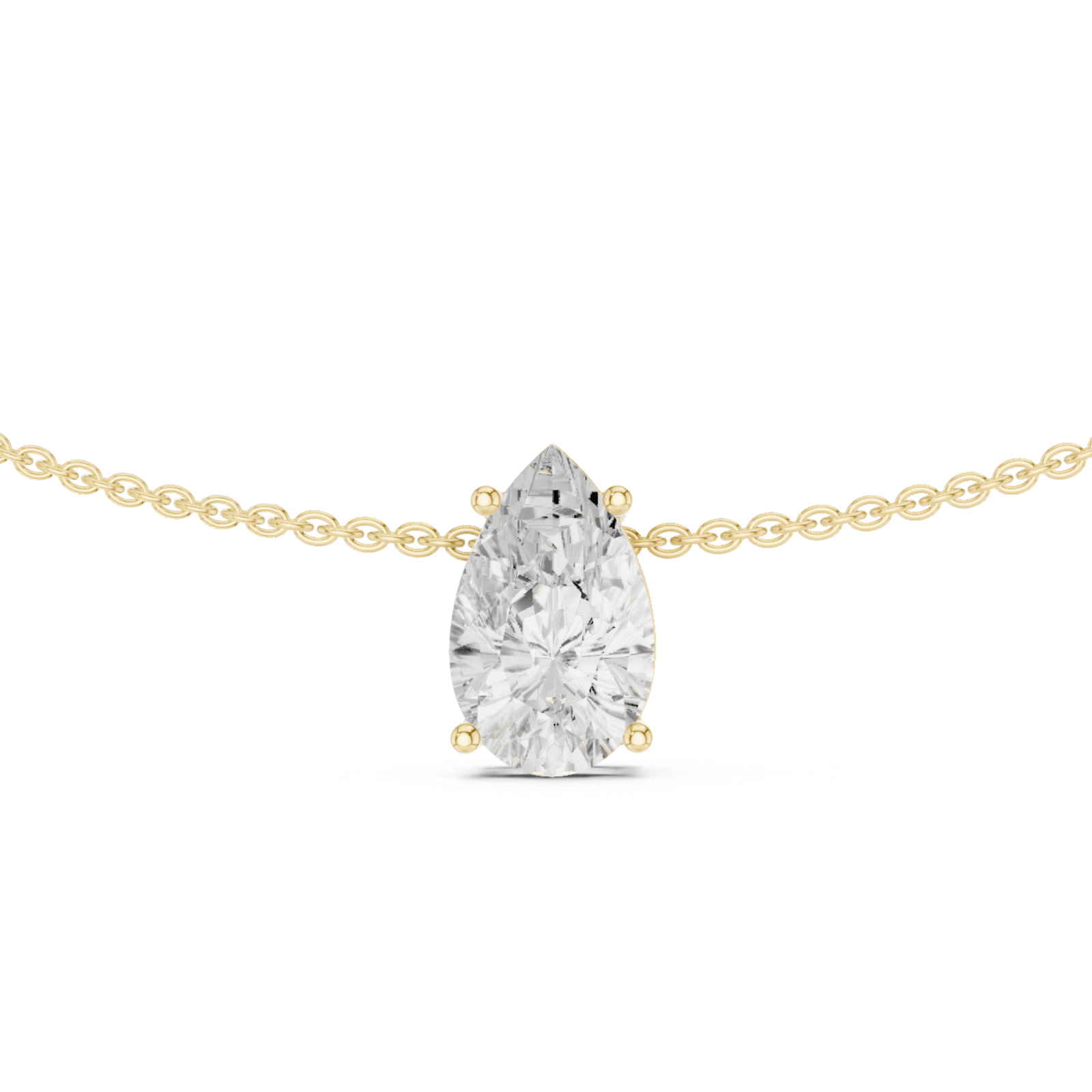 Pear Solitaire 3.0 ctw Diamond Necklace - P1120 in Necklace by 18 KARATS INC.