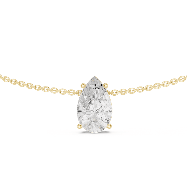 Pear Solitaire 3.0 ctw Diamond Necklace - P1120 in Necklace by 18 KARATS INC.