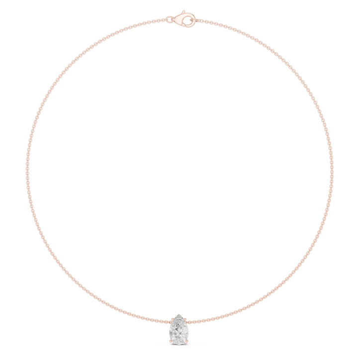Pear Solitaire 3.0 ctw Diamond Necklace - P1120 in Necklace by 18 KARATS INC.