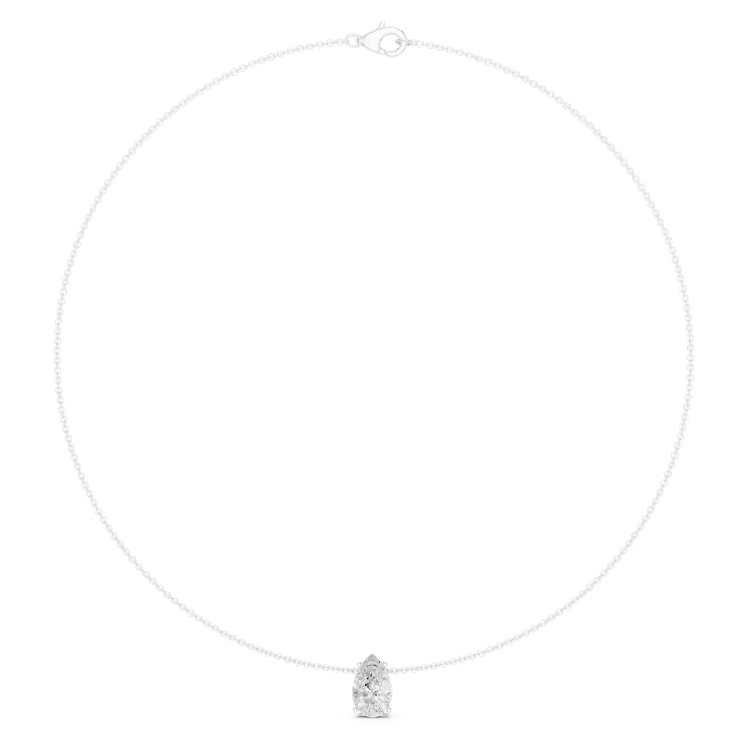 Pear Solitaire 3.0 ctw Diamond Necklace - P1120 in Necklace by 18 KARATS INC.