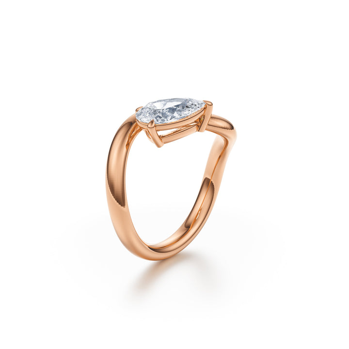Pear Twist Diamond Ring - R1032 in by 18 KARATS