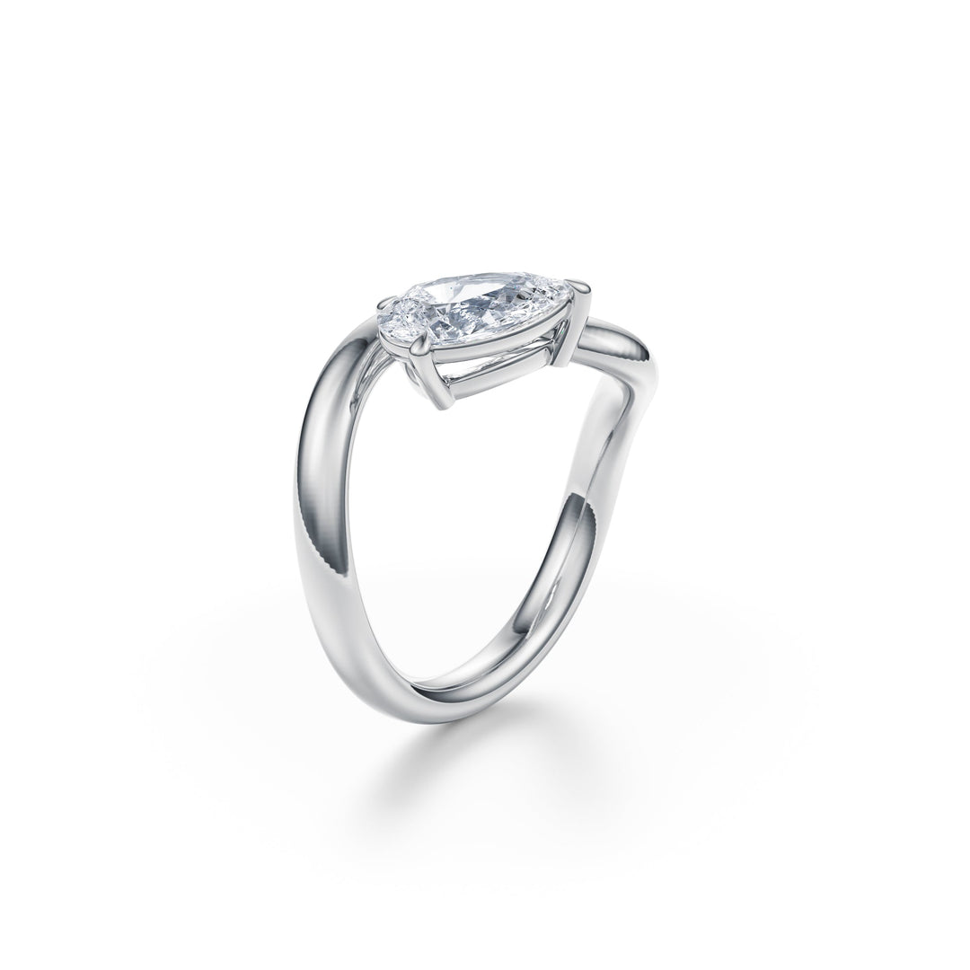 Pear Twist Diamond Ring - R1032 in by 18 KARATS