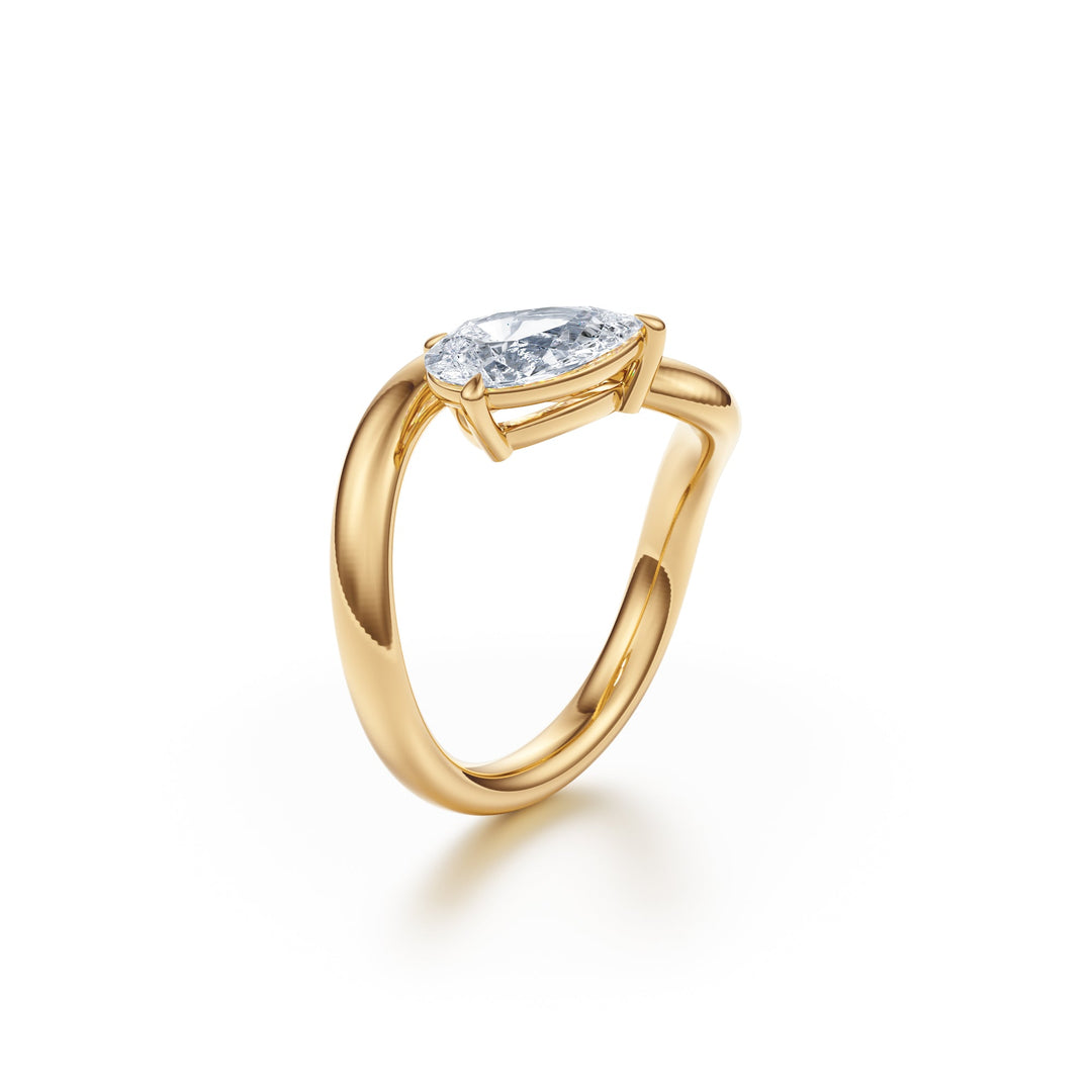 Pear Twist Diamond Ring - R1032 in by 18 KARATS