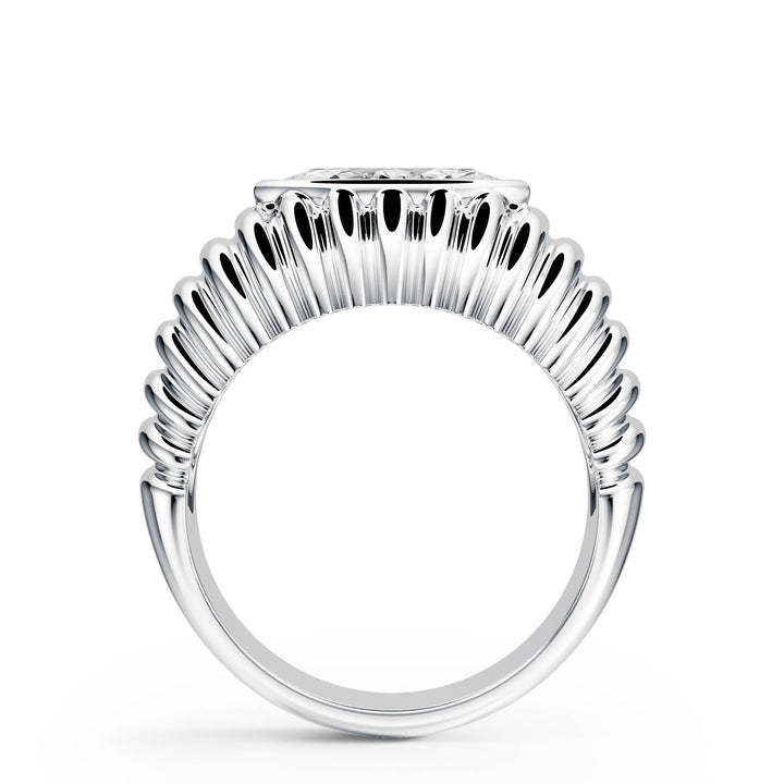 Pleated Marquise Lab Diamond Signet Ring - R1265 in Ready Rings by 18 KARATS INC.