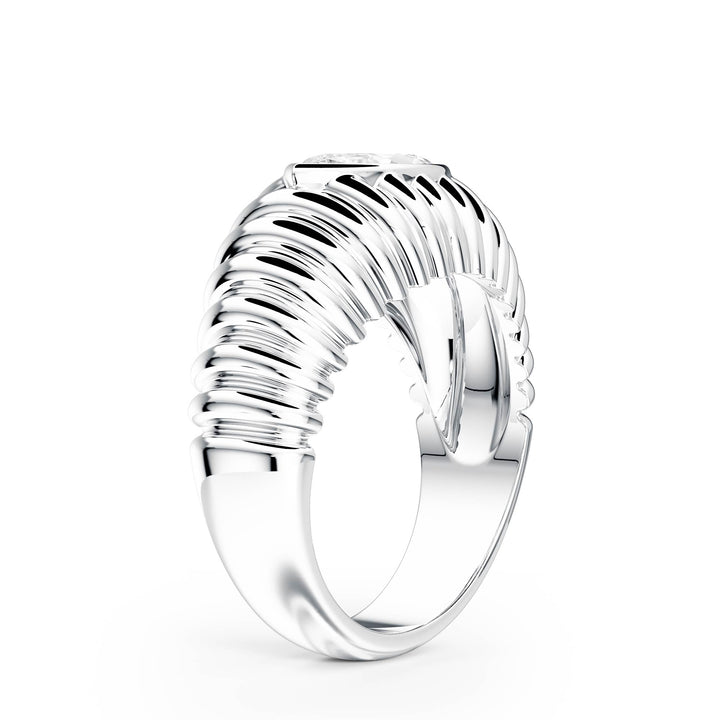 Pleated Marquise Lab Diamond Signet Ring - R1265 in Ready Rings by 18 KARATS INC.