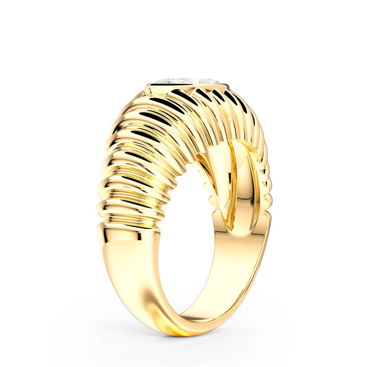 Pleated Marquise Lab Diamond Signet Ring - R1265 in Ready Rings by 18 KARATS INC.