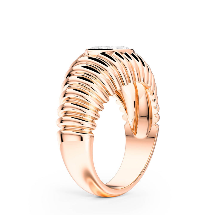 Pleated Marquise Lab Diamond Signet Ring - R1265 in Ready Rings by 18 KARATS INC.
