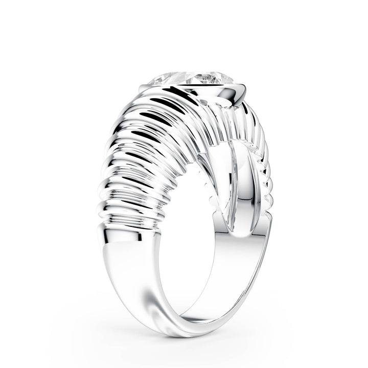 Pleated Pear Lab Diamond Signet Ring - R1265 in Ready Rings by 18 KARATS INC.