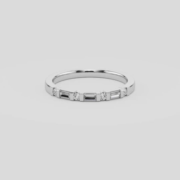 Heartlight 7 Stone Diamond Wedding Band- B1010
