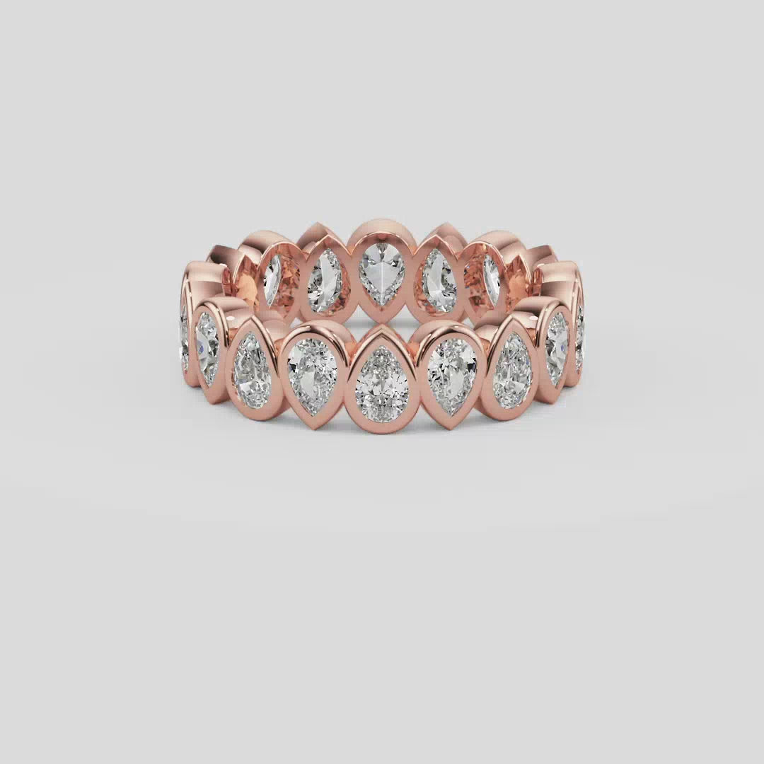Eternity Pear Shape Wedding Diamond Band - B1017