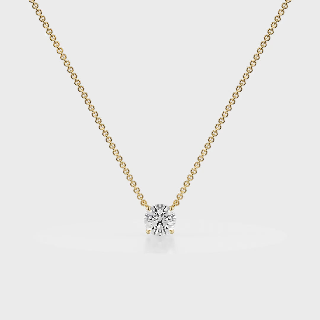 Classic Drop Solitaire Diamond Pendant Yellow 18K Gold