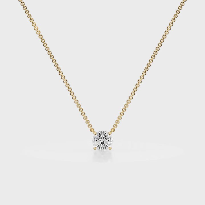 Classic Drop Solitaire Diamond Pendant Yellow 18K Gold