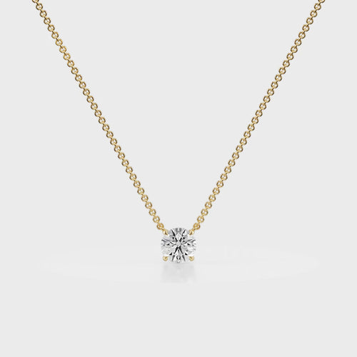 Classic Drop Solitaire Diamond Pendant Yellow 18K Gold