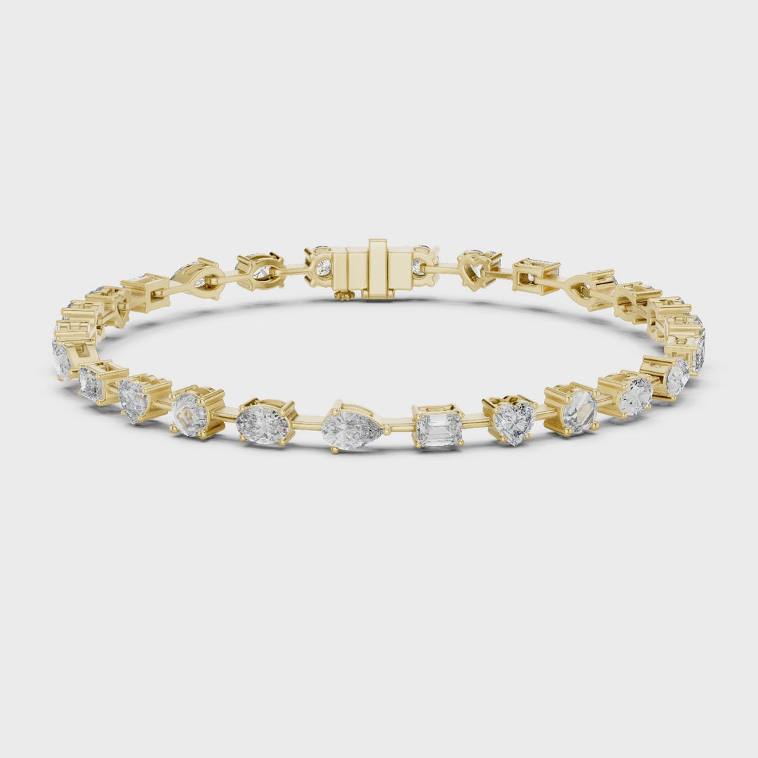 Mixed Shape 4 ctw Lab Diamond Tennis Bracelet - BC117