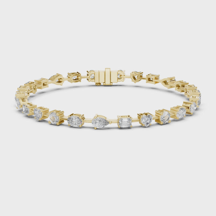 Mixed Shape 4 ctw Lab Diamond Tennis Bracelet - BC117